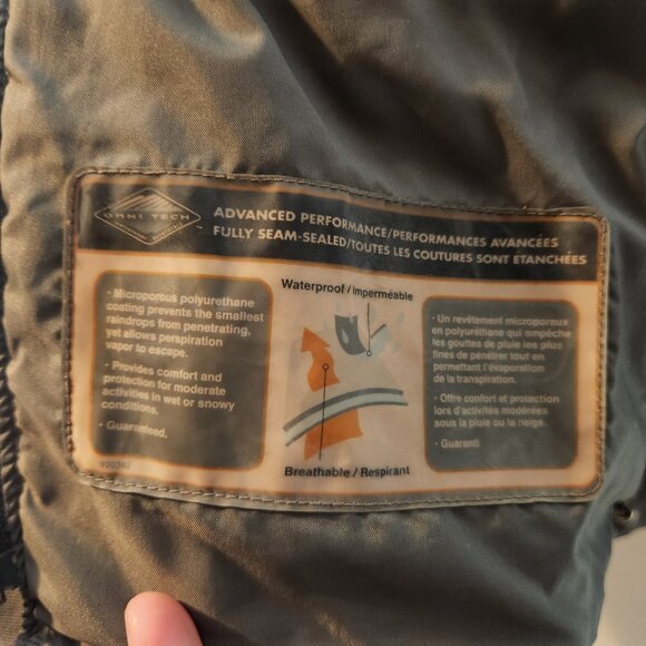 Sorel Mens Small Black Rain Jacket Omni-Tech Waterproof Hooded - Picture 4 of 12